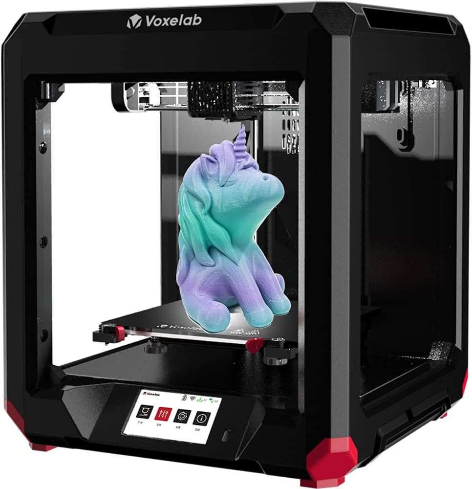 VOXELAB Aries 3D Pinter, Dual Z-axis Rails & Fully Assembled Semi-auto Leveling FDM Printer with Filament Sensor, Carborundum Glass Platform, WIFI Printing 7.87''(L)...