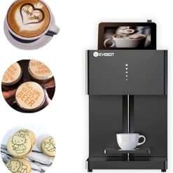 WLTOYS Coffee Printer Automatic 3d Latte Machine One-Touch Operation DIY Printing Photo printer On Food like Cake Bread Coffee with 1*Brown Cartridges