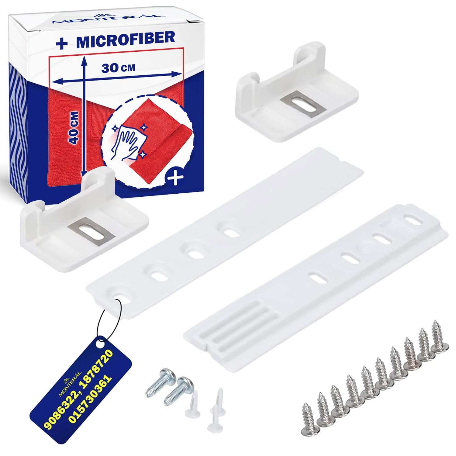 2 Set Integrated Fridge Door Sliders with Original Code 9086322 9086084 9086111 for Liebherr 1878720 1878730 for Miele and 015730361 for Smeg - Kit Includes a Microfibre Cloth...