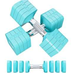 20LBS Adjustable Dumbbell Set, 4 in 1 Free Weights Dumbbells Set for Women Men Hand Weights Set Adjust Dumbbell Weight Set for Home Gym Exercise Workout Strength Training...