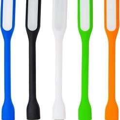 5 Pack Flexible USB LED Light Lamp Portable Night Light Reading Lamp for Power Bank PC Laptop Notebook Computer and Other USB Devices with Adjust Angle (Orange+Navy...