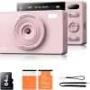 64GB Digital Camera for Kids Photography: 16X Zoom Compact Digital Camera Anti Shake 48MP Video Camera for Vlogging 2 Rechargeable Batteries Beginners Girls Boys Pink