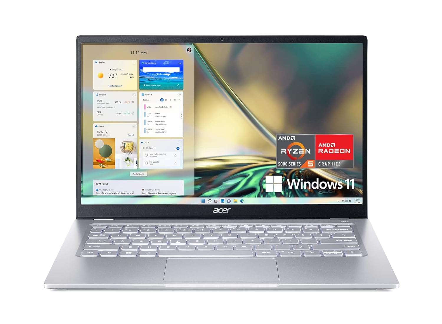 Acer Swift 3 SF314-44-R3ZM Laptop | 14" Full HD IPS | 100% sRGB | AMD Ryzen 5 5625U Hexa-Core Processor | AMD Radeon Graphics | 16GB LPDDR4X | 512GB SSD | Wi-Fi 6E |Backlit...