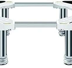 Adjustable Washing Machine Base Stand with 8 Strong Feet and 4 Locking Wheels Large Refrigerator Cabinet Base Stand for Dryer 90 110cm Appliance Rollers Work Platform