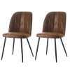 AINPECCA Set of 2 Faux Suede Dining chair Ergnomic Kitchen Chairs with Backrest Sturdy Matte Metal Legs Living Room Chairs Lounge Leisure (2, Brown)