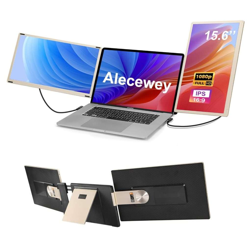 Alecewey 15.6 inch Triple Screen Laptop Monitor Extender FHD 1080P HDMI ...