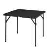 Amazon Basics Square Folding Table with Carrying Handle, Indoor & Outdoor, Portable, Lightweight, Travel and Dining Table, Picnic, Camping, Black, 86.1 x 86.1 x 74 cm
