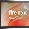 Amazon Fire HD 10 tablet, 10.1" vibrant Full HD screen, octa-core processor, 3 GB RAM, 32 GB, Black, with adverts and All New, Anti-Glare Screen Protector (2 pack)