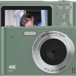Andoer 4K Digital Camera Camcorder 48MP Digital Video Camera 2.4 Inch Screen 16X Digital Zoom Anti-shake Face Detection Beauty Effect Motion detection Built-in Flash Battery