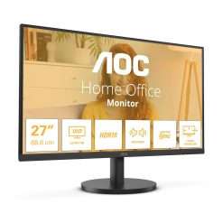 AOC U27B3A - 27 Inch UHD 4K, 60Hz, IPS, 4ms, HDR10, 3 side Frameless, Speakers, LowBlue Light, FlickerFree (3840 x 2160,350 cd/m2, HDMI 2.0 / DP 1.4)