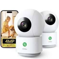 AOSU 2.5K Indoor Cameras 2 Pack â€“ 5Ghz WiFi Plug-In Nanny Cam for Baby & Pets, Motion, Night Vision, Two-Way Audio