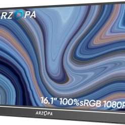 ARZOPA 16.1" Portable Monitor, 1920×1080 FHD IPS Portable Monitor for Laptop with Single-rod, Support HDMI/Type-C/USB-C, Eye Protection Gaming Screen for Laptop/PC/Mac/PS3/4/5/Xbox