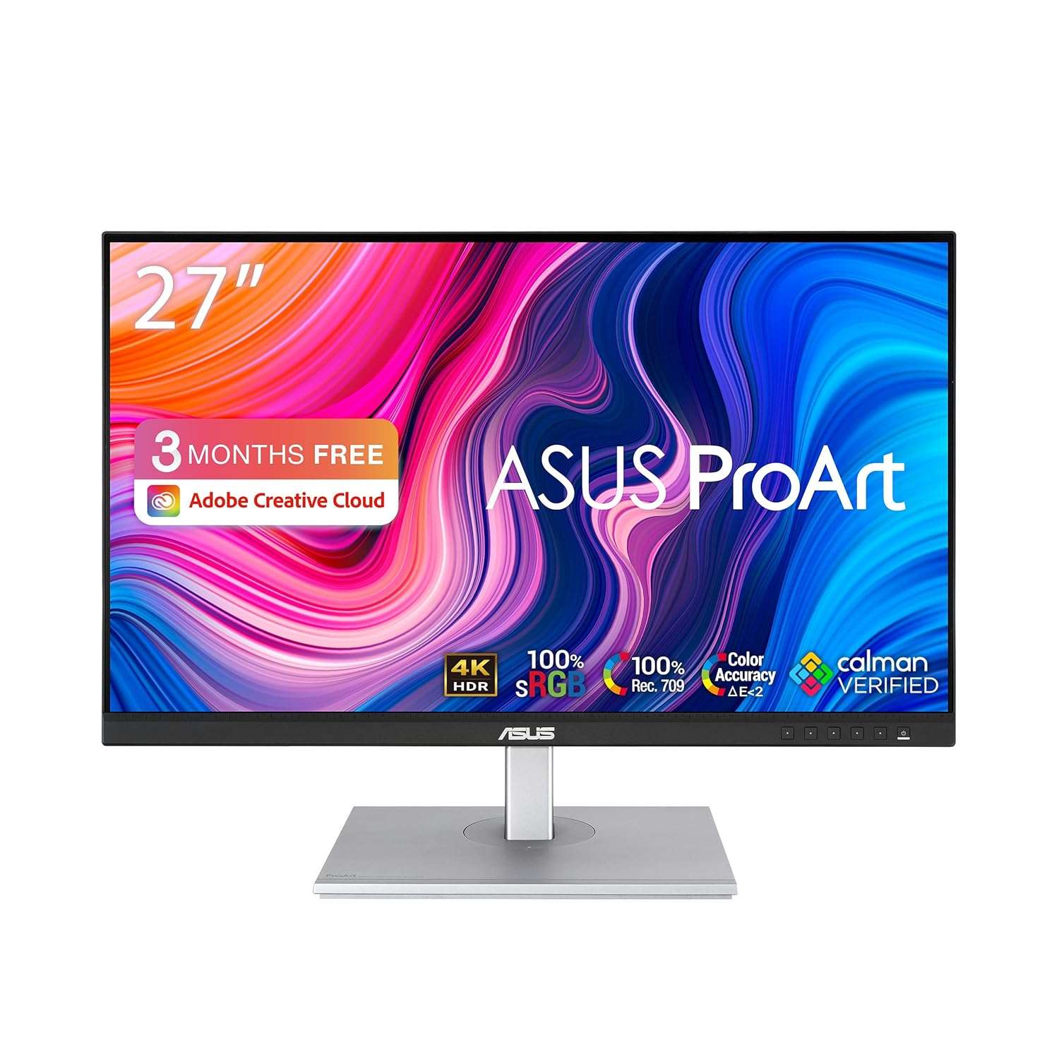 ASUS ProArt Display PA279CV Professional Monitor - 27", IPS, 4K UHD (3840x2160), 100% sRGB/Rec. 709, colour Accuracy ΔE < 2, Calman Verified, USB-C, ProArt Preset, ProArt...