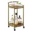 Azheruol Home Bar & Serving Carts Gold Round Small