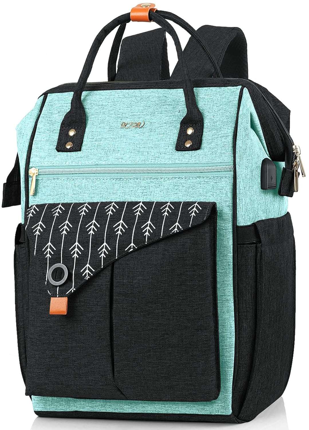 Backpack Womens, Waterproof School Backpack Gifts, Laptop Rucksack for Women with USB Charging Port Fits 15.6 Inch, Anti Theft College School Bag Gifts for Girfriend