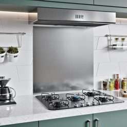 BELOFAY 1mm Thick Stainless Steel Splashback for Kitchen, Brushed Finish, Hob Splashback For Cookers Adhesive/Glue included 600x900mm