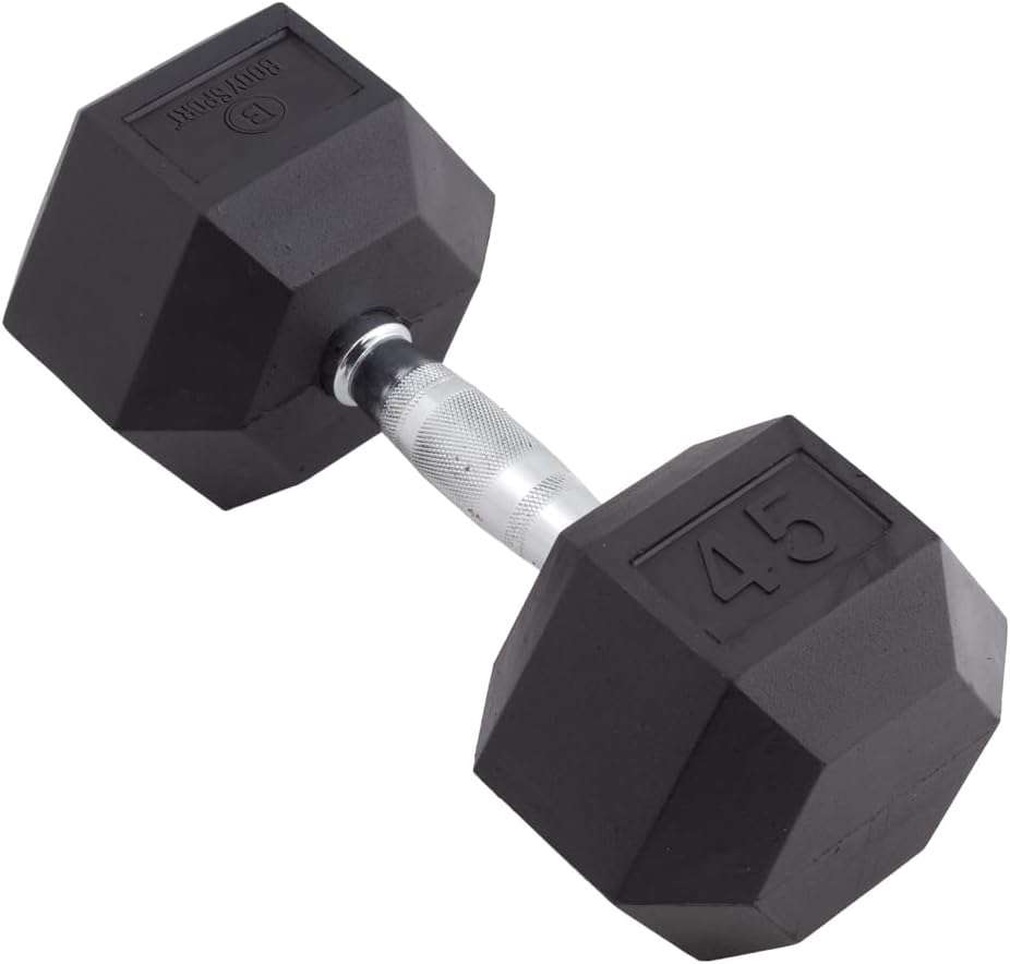 Body Sport Rubber Encased Hex Dumbbell