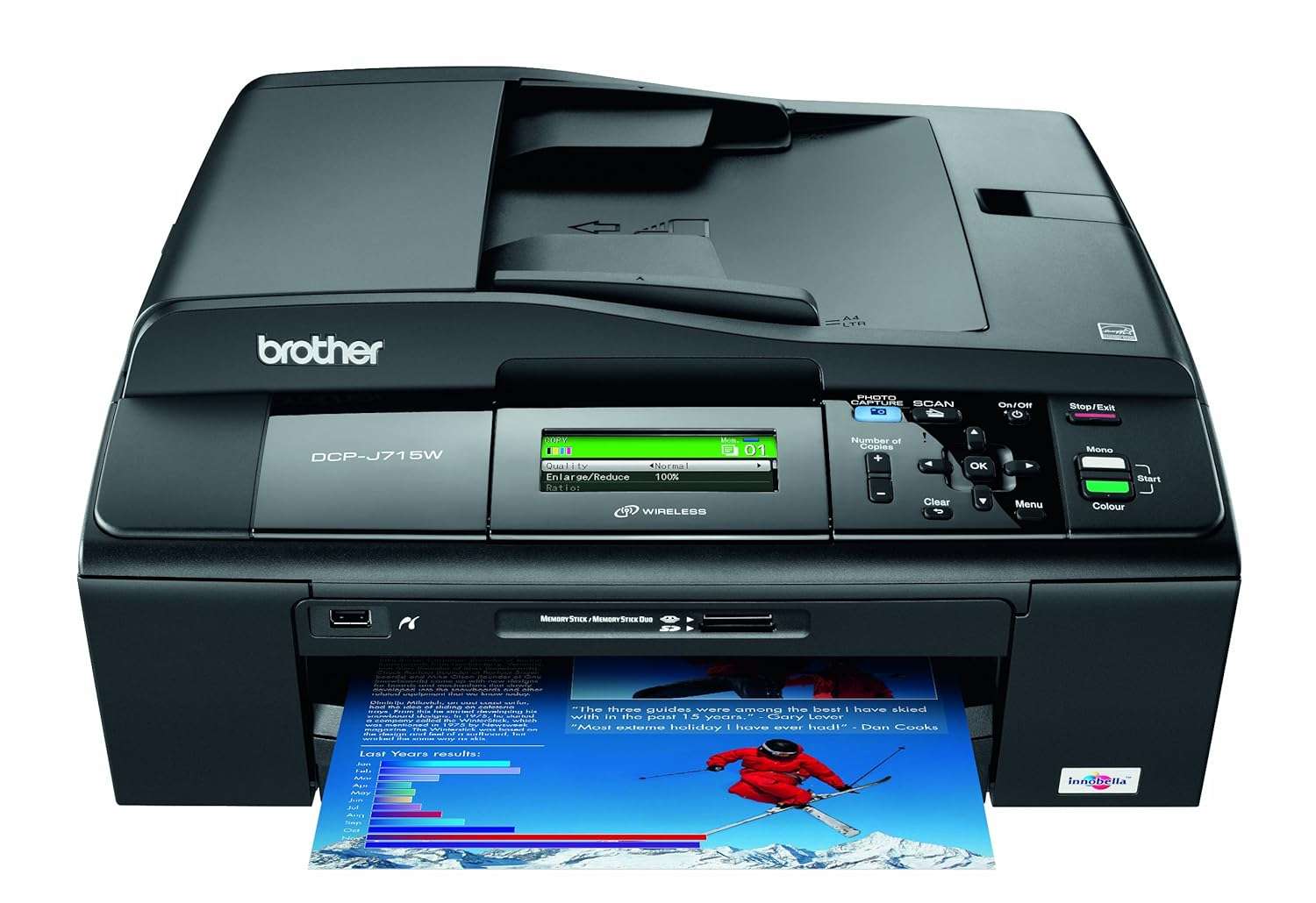 Brother DCP-J715W Wireless Colour Inkjet Multifunction Printer with 8.4cm Colour LCD and Automatic Document Feeder