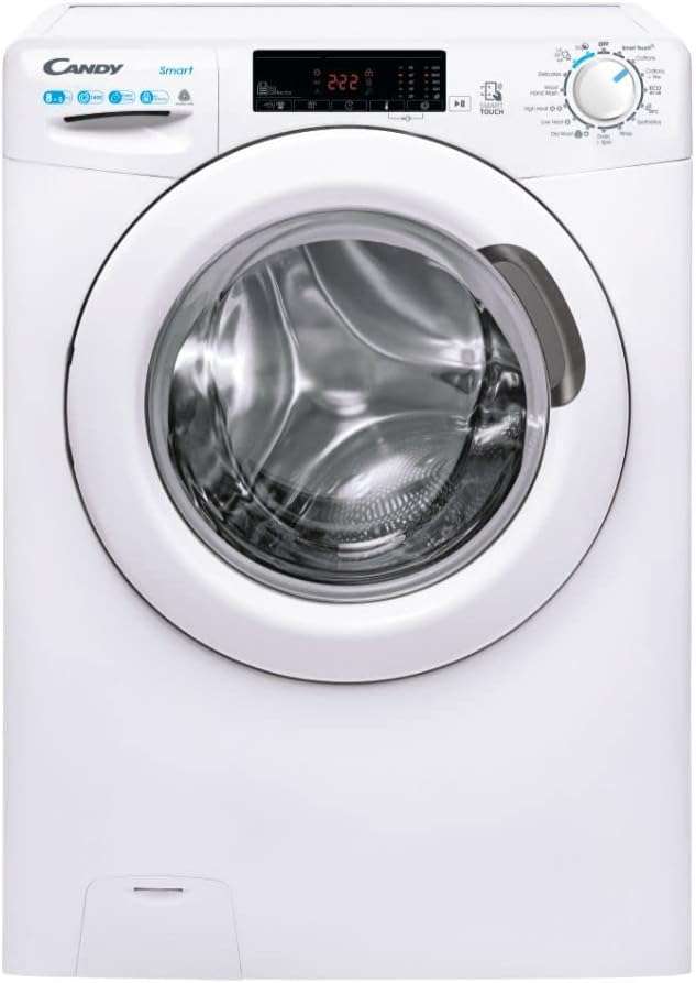 Candy Smart Pro CSW485TE180, Freestanding Washer Dryer, 8Kg Wash + 5Kg Dry, 1400 RPM, WIFI enabled, White
