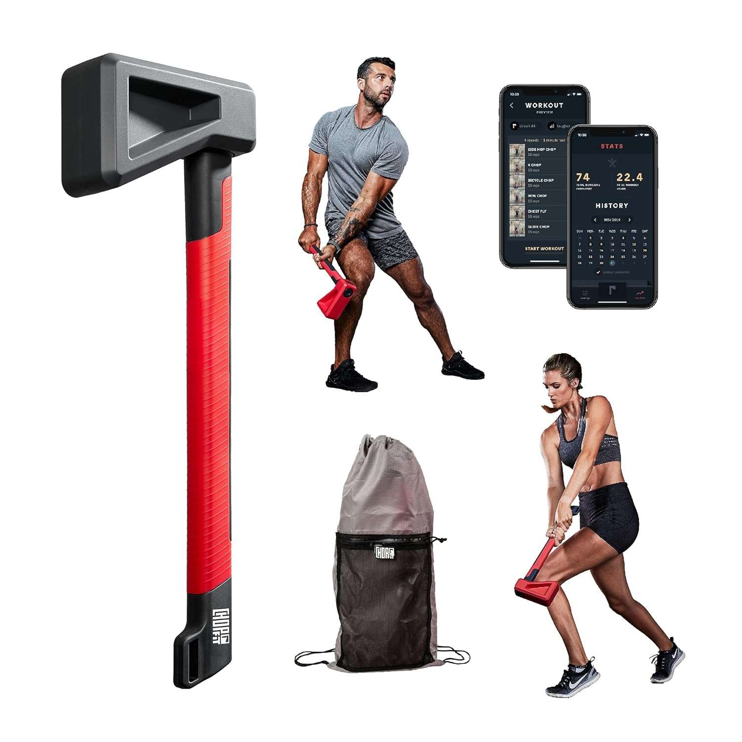 ChopFit Pro Functional Trainer System, Portable at Home Gym Workout Equipment, Strength Training Exercise Workouts for Men & Women | Great for Cardio Training, Core/Abs – Home...