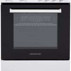 Cookology CFSP600WH 60cm Wide, 62 Litre Capacity Freestanding Electric Single Cooker with Solid Plate Top 4 Cooking Zone Hob and Analogue Dials â€“ in White
