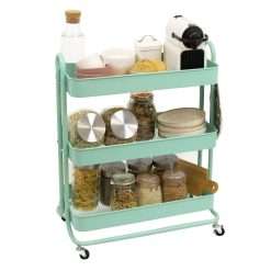 Craftelier - Metal Organisation Storage Cart with 3 Trays | 4 Castors 360º Swivel Castors with 2 Brakes | Max. Tray Load 2,99 kg | Size 71,2 x 61 x 29 cm (28.03" x 24.01" x...