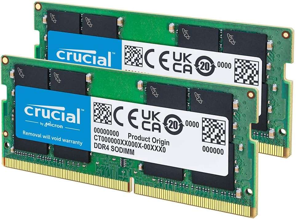 Crucial RAM 16GB Kit (2x8GB) DDR4 3200MHz CL22 (or 2933MHz or 2666MHz) Laptop Memory CT2K8G4SFRA32A