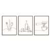 Dazzlewall 3Pcs Minimalist Line Kitchen Wall Art Decor, Black and White Abstract Line Wall Art Prints for Dining Room Coffee Bar Living Room Decor 12x16 in Unframed
