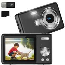 Digital Camera 1080P 44MP Mini Portable Camera for Girls Boys Students with 32GB SD Card & Card Reader Vlogging Camera with 2.4" Screen 8X Zoom Filters LED Fill Light and...