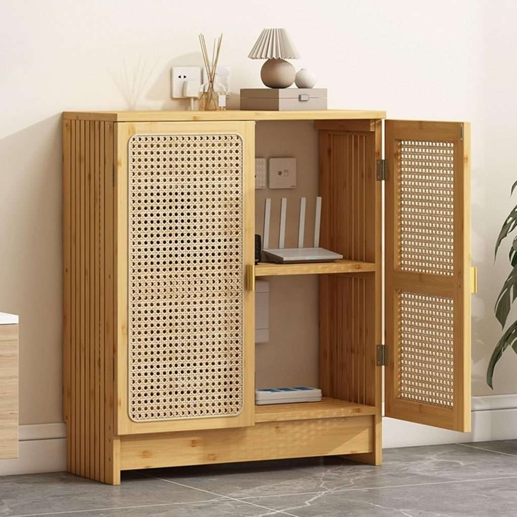 DSEWTEZXI Router Shelf Box Cabinet With Cabinet door,Wooden WiFi Router ...
