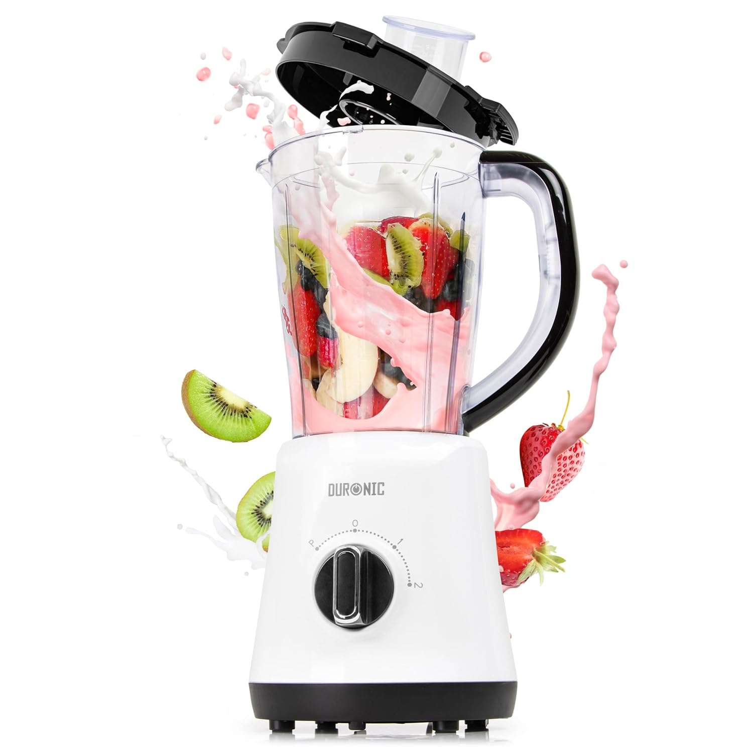 Duronic Jug Blender BL16 BPA Free 1.5L Smoothie Maker for Ice Slushies Protein Shakes Baby Food & Soups 500W Electric Blenders with Removable Blades Soup Makers with Pulse Feature