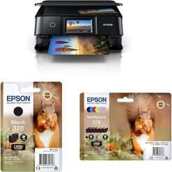 Epson Expression Photo XP-8700 Wi-Fi Colour Printer & Ink Cartridges - Epson 378 Black Squirrel Genuine, Claria Photo HD Ink & 6-colour Multipack