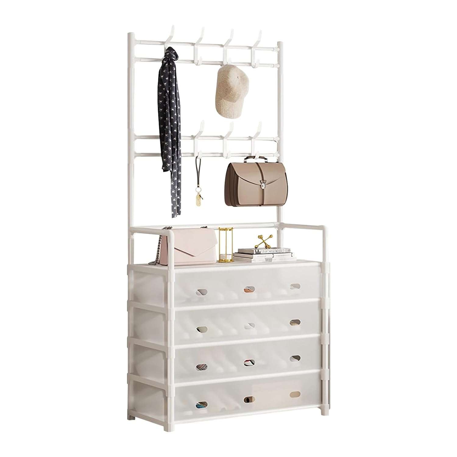 Ergocar Coat Rack Is Suitable For Storing Shoes, Clothes, Hats, Bags, Scarves And Umbrellas, suitable for offices, homes and stores.