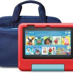 Fire 7 Kids tablet (32 GB, Red) + NuPro Zipper Sleeve (Navy/Blue)