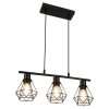 FORCOSO Pendant Lights 3 Lights, Industrial Metal Caged Ceiling Light Fittings E27 Black Hanging Lamp Light Fixture for Kitchen Island Dining Room Table Living Room