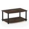 Furinno Turn-N-Tube No Tools 2-Tier Elevated TV Stand, Columbier Walnut/Black