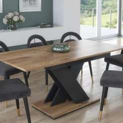 Furneo Tavolo 03 – Modern Extendable Dining Table Only, 120–160 cm, Oak Effect Finish