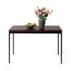 FurnitureR Dining Table, Kitchen Table in Vintage Wood Pattern, Metal Frame Rectangular Kitchen Table with Non slip Feet for Dining Room Living Room, 120x70x75cm, Brown Desktop...