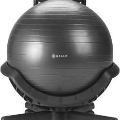 gaiam Ultimate Balance Ball Chair (Standard or Swivel Base Option) - Premium Exercise Stability Yoga Ball Ergonomic Chair for Home and Office Desk - 52cm Anti-Burst Ball, Air...