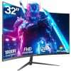 Gawfolk 32 Inch Curved Gaming Monitor 240Hz, 1800R PC Monitor Full HD 1080P, Ultra-Thin Bezel, Freesync and Eye Care Technology, 100x100mm Wall-mounted