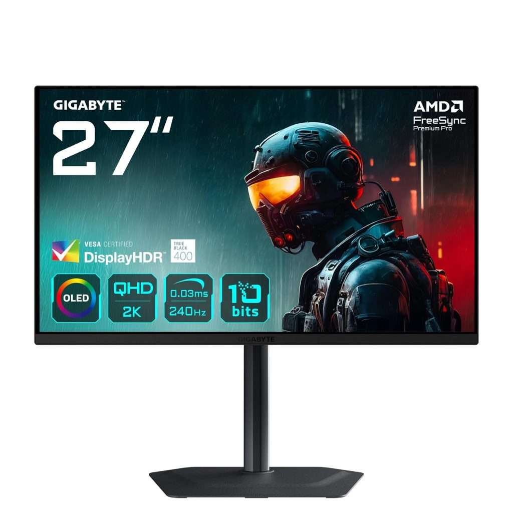 Gigabyte MO27Q2 27″ OLED QHD Gaming Monitor – 2560 x 1440, 240Hz, 0 ...
