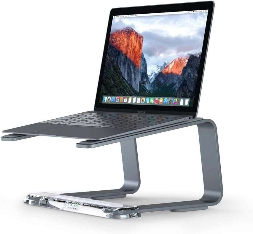 Griffin Elevator Computer Laptop Stand - Matte Space Grey/Clear
