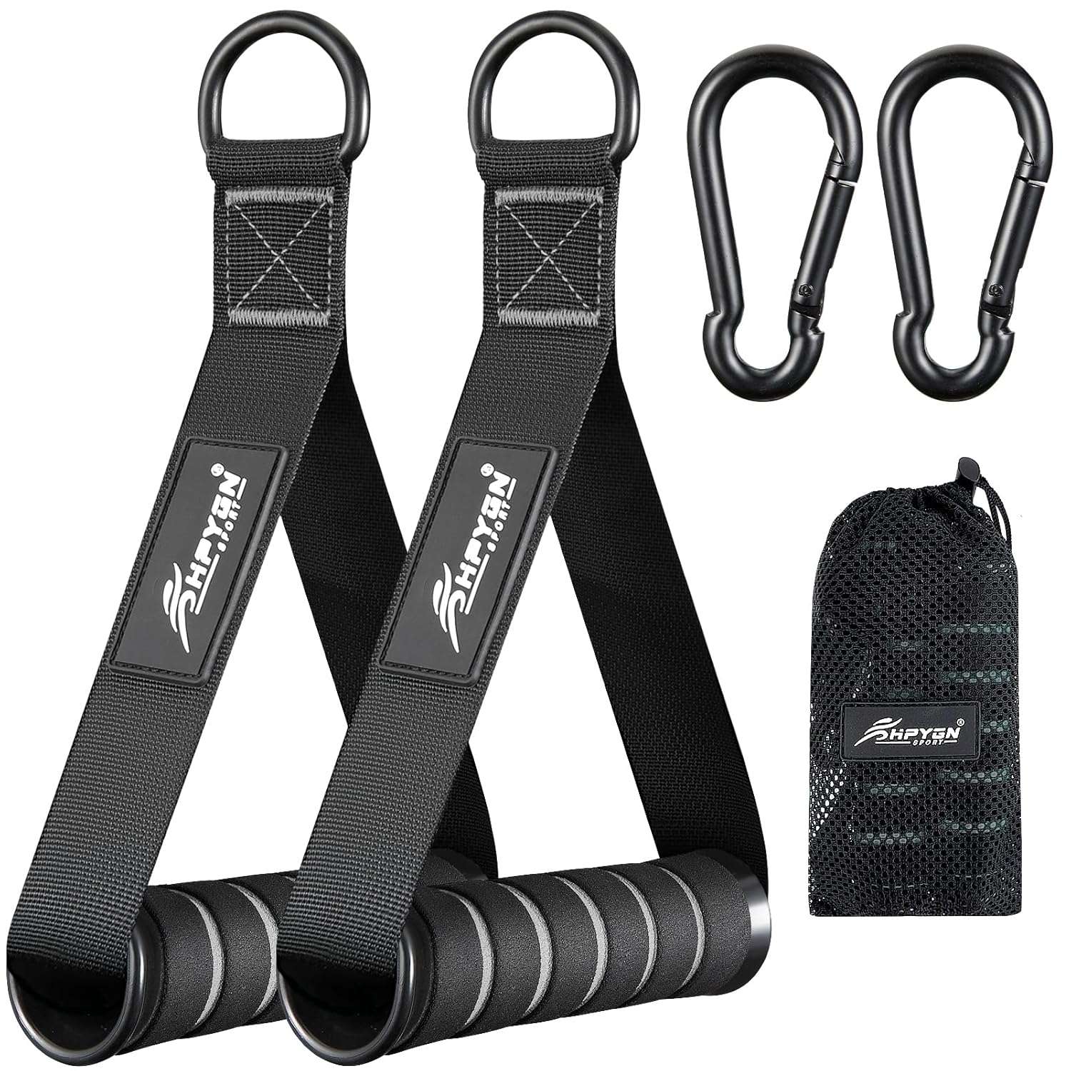 Grips for Fitness Bands, for Resistance Bands, Grey/Red Strength Training and Cardio Training Fitness Equipment, Pack of 2 Single Handle Resistance Bands Accessories Replacement...