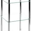 HAKU MÃ¶bel Rack Chrome, Metal, Tempered Glass - Size: W 39 cm X H 107 cm X D 39 cm, Style: Modern