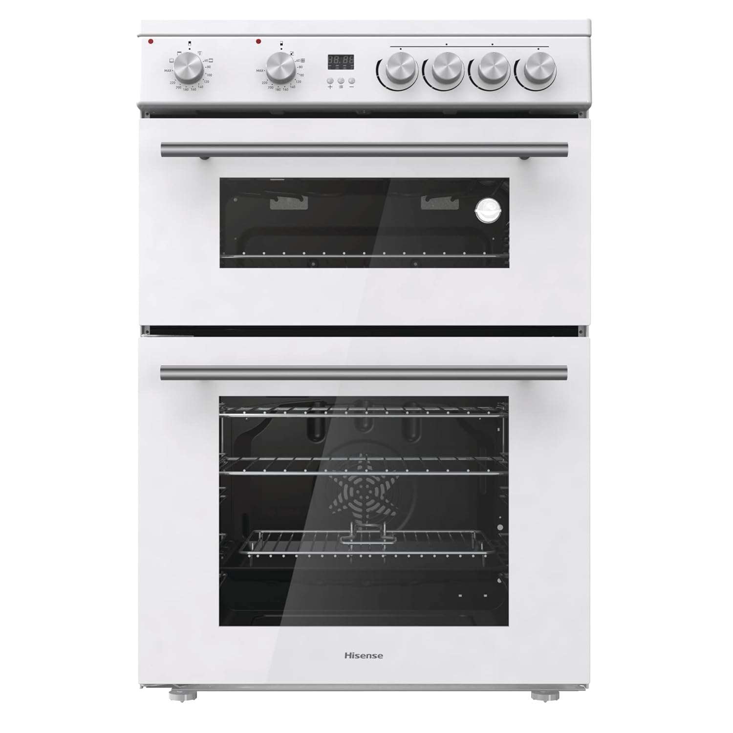 Hisense HDE3211BWUK 60cm Electric Cooker with Ceramic Hob-White A Rated Double Oven - White