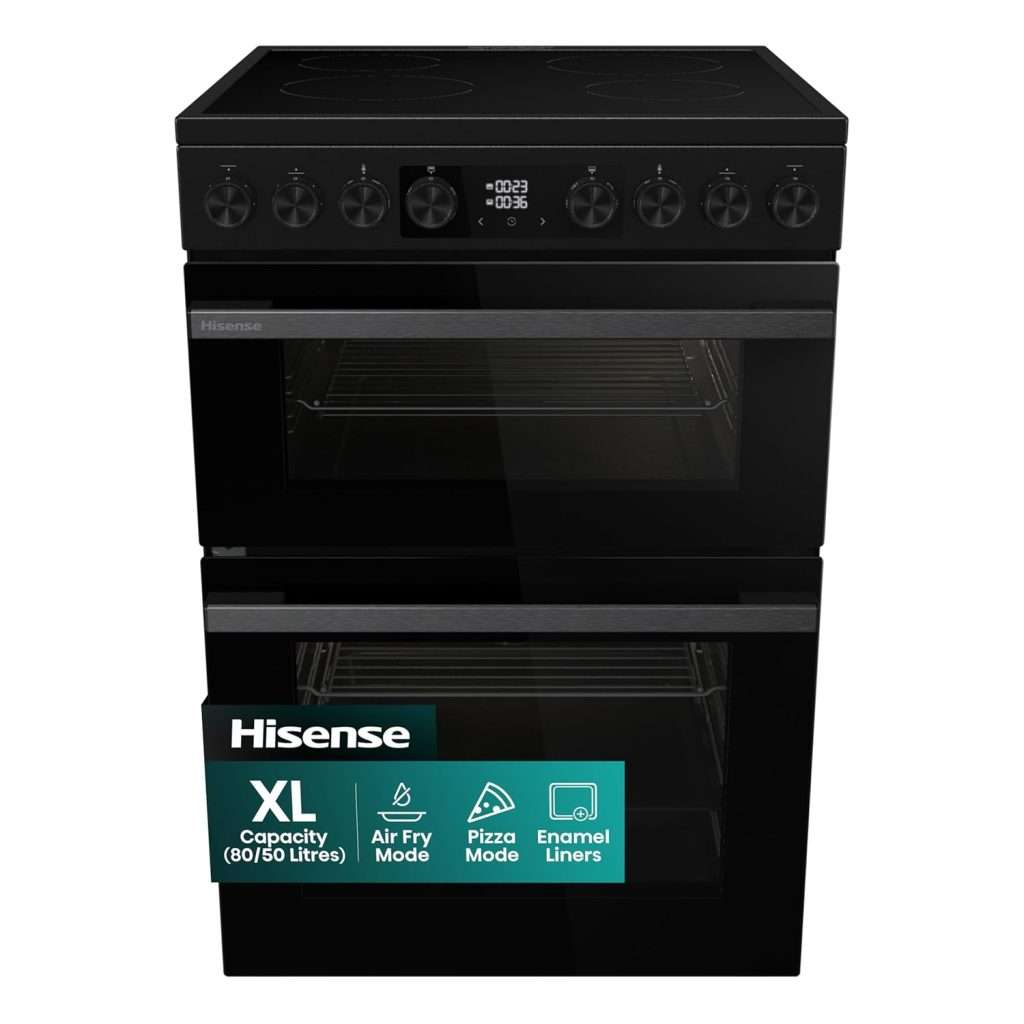 Bridge Pro Cooker Hisense HDUKC60B 60cm Electric Cooker with Ceramic Hob-Black, A Rated ...