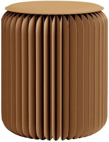 Home Furniture Modern Design Accordion Portable Folding Paper Stool Kraft Paper Relaxing Multifunction Round Foot Stool Side table-Fashion Paper Design Ideal for School Living...