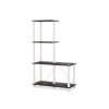 HOMES: INSIDE + OUT Apexa Modern 4-Cube Ladder Shelving Units, Collectibles Display Shelves, Easy Assembly Standing Shelf, Home Storage Organizer for Living Room, Bedroom,...