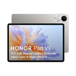 HONOR Pad V9, 2.8K 144Hz Eye Comfort Display,10,100mAh Battery, 256GB Storage Wi-Fi Tablet Gray Bundle with inbox Flip cover Magic Pencil 3
