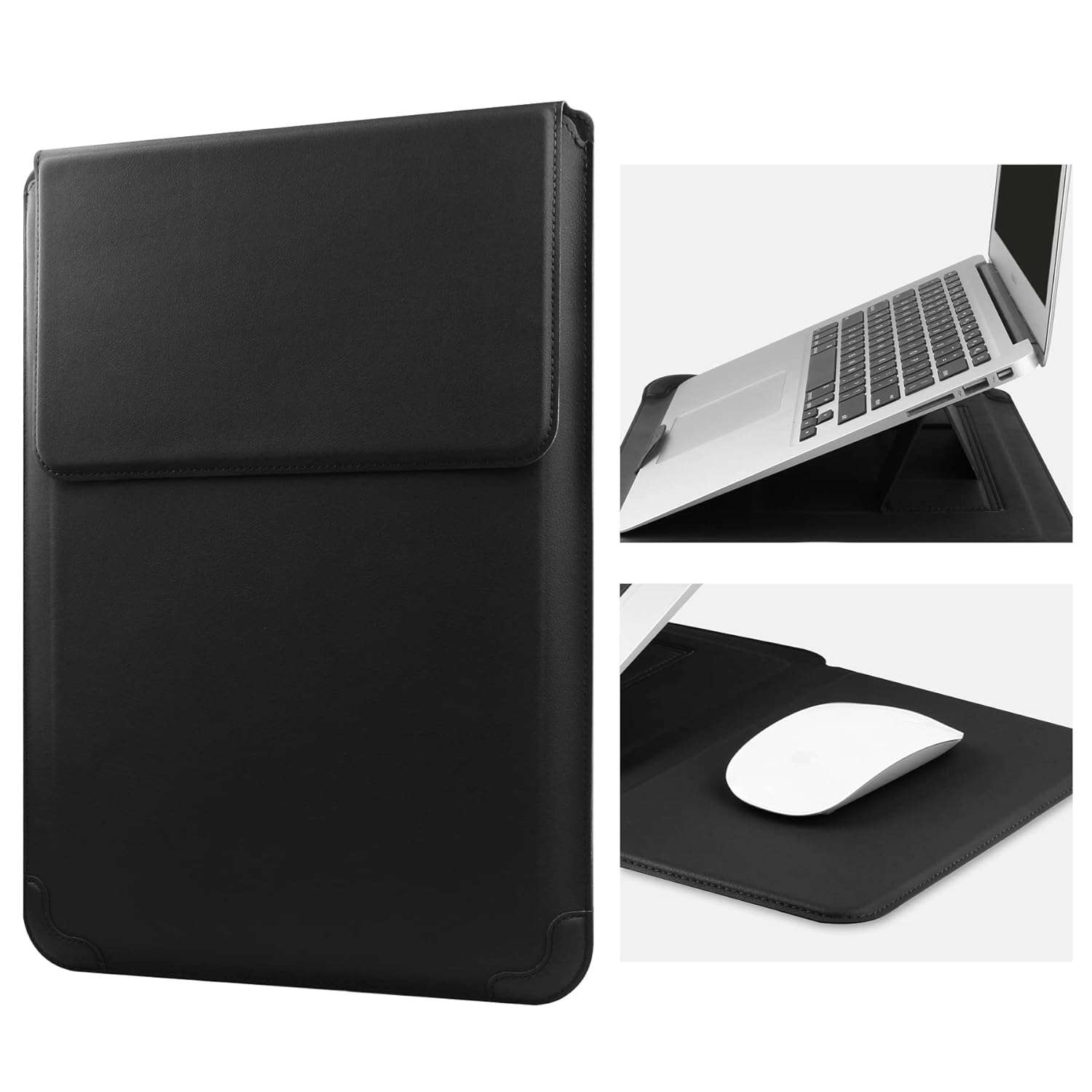 HoYiXi 13 Inch Laptop Sleeve Case Leather Bag Compatible with MacBook Air 13 M1 M2 2022-2018/MacBook Pro 13 M2 2022-2016/Surface Pro 8 2021/Surface Go 3 13-13.6'' Dell Lenovo HP...